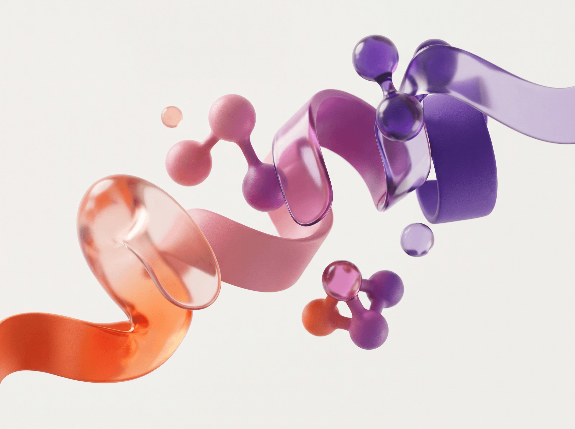 Abstract 3D visualization of orchestrated AI systems
