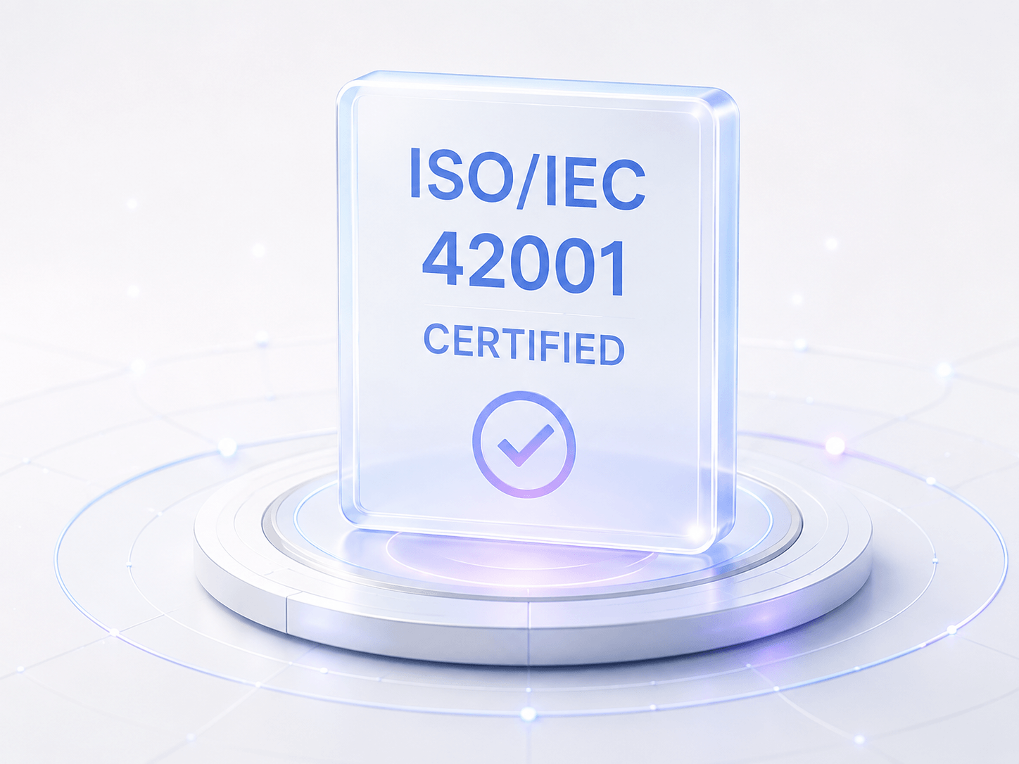 ISO/IEC 42001 certified badge illustration