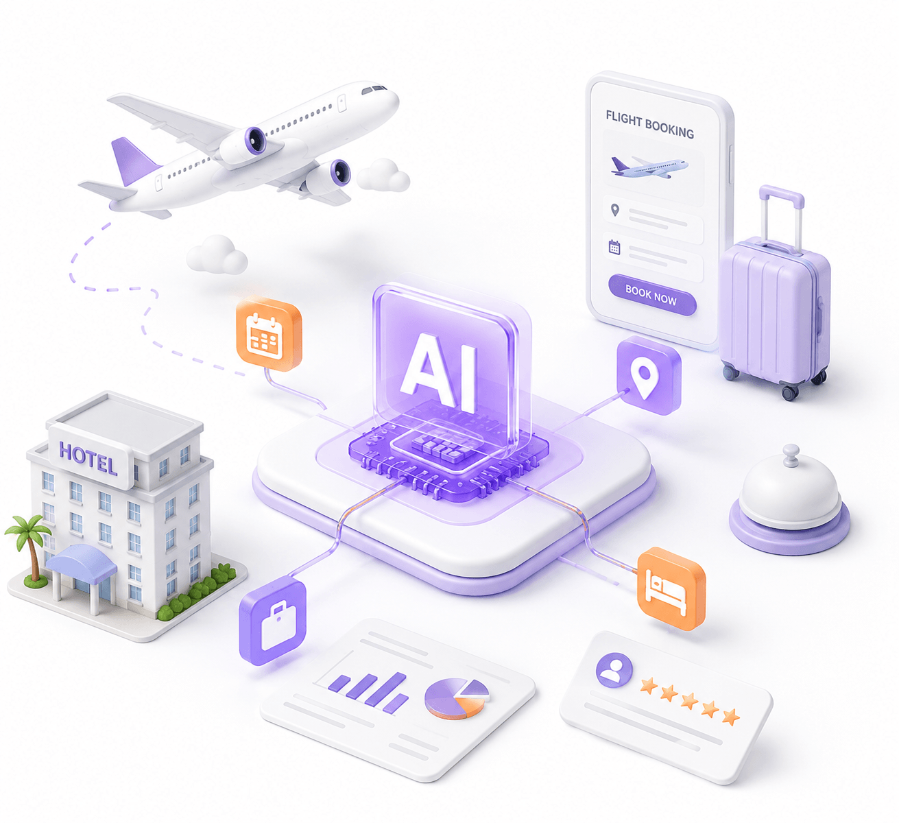 Travel and hospitality AI solutions visual